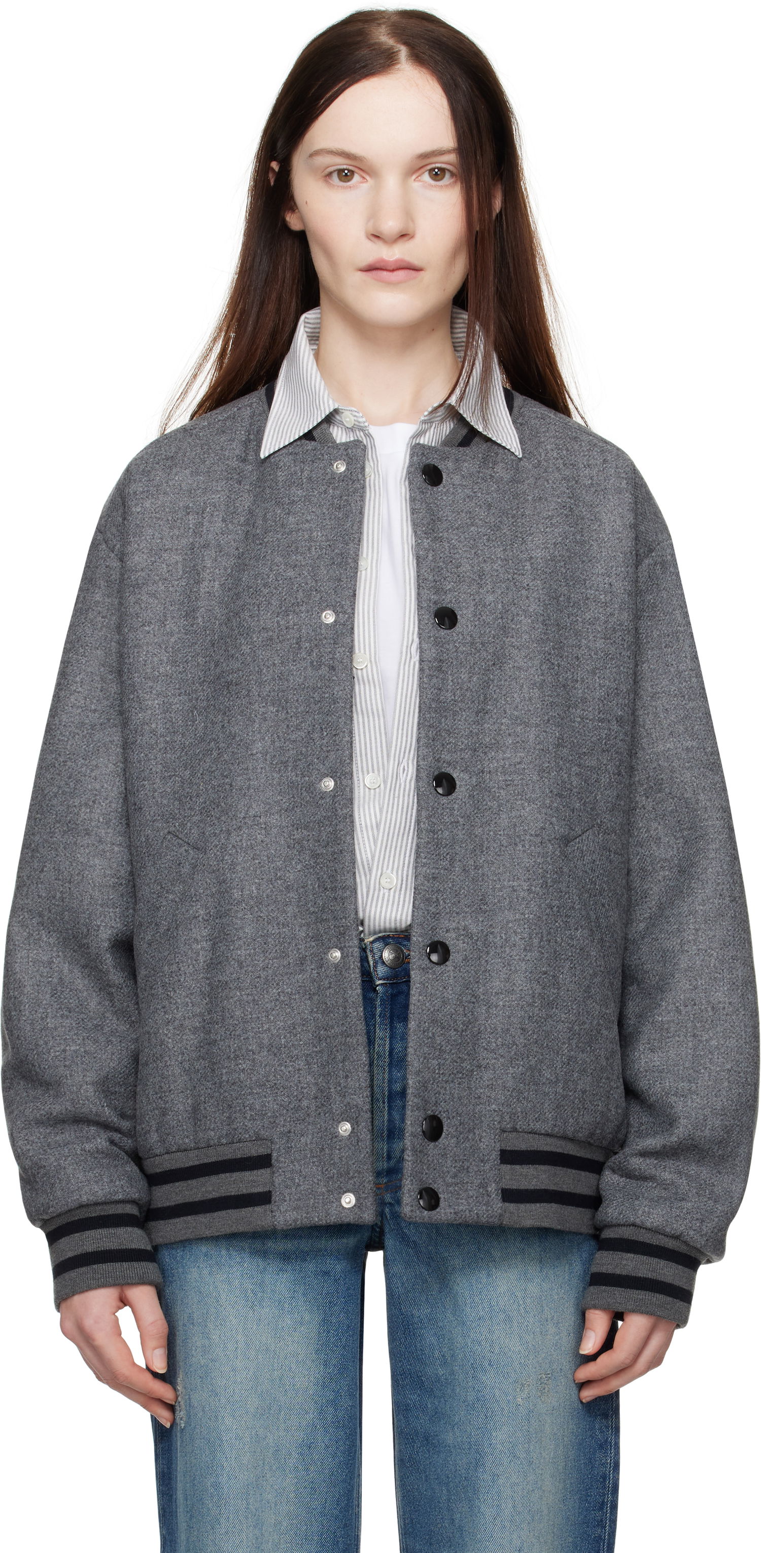 Яке бомбър A.P.C. Wool Bomber Jacket Сиво | WVBEB-M02974, 0