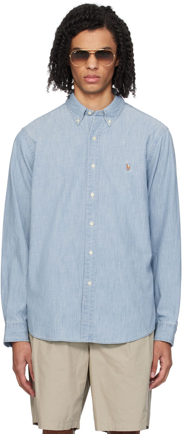 Риза Polo by Ralph Lauren Indigo Classic Fit Denim Shirt Синьо | 710787366002, 0