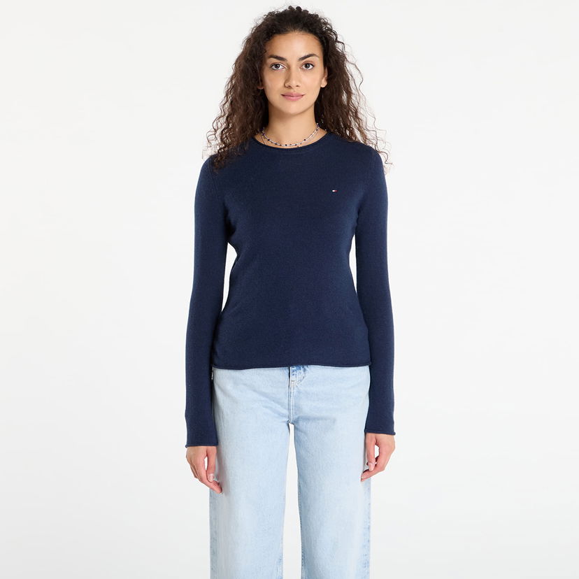 Пуловер Tommy Hilfiger Tommy Hilfiger Soft Wool Long Sleeve Sweater Тъмно синьо | WW0WW40264 C1G