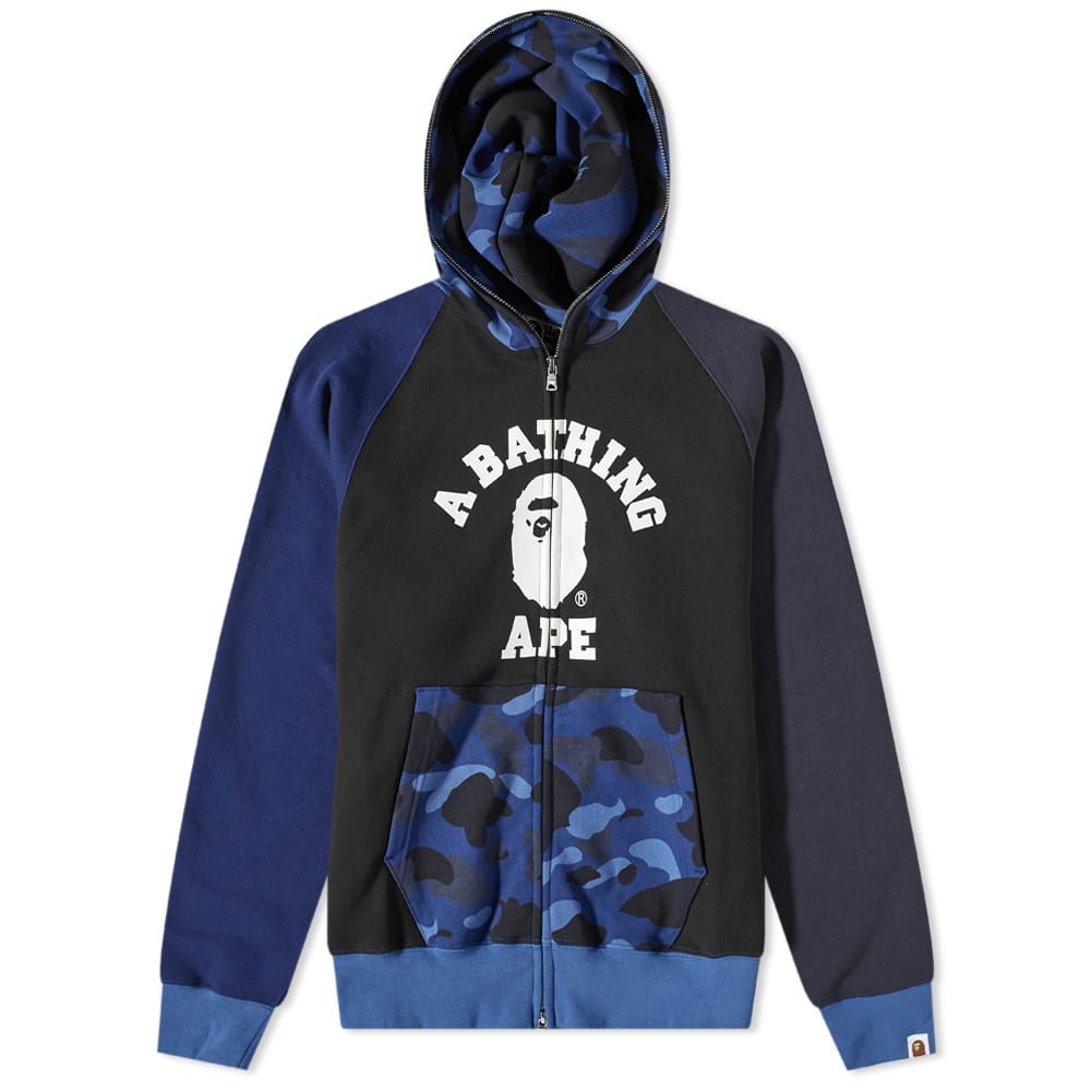 Суитчър BAPE A Bathing Ape Color Camo Relaxed Fit Full Zip Hoody Тъмно синьо | 001ZPI801008M-NVY, 0