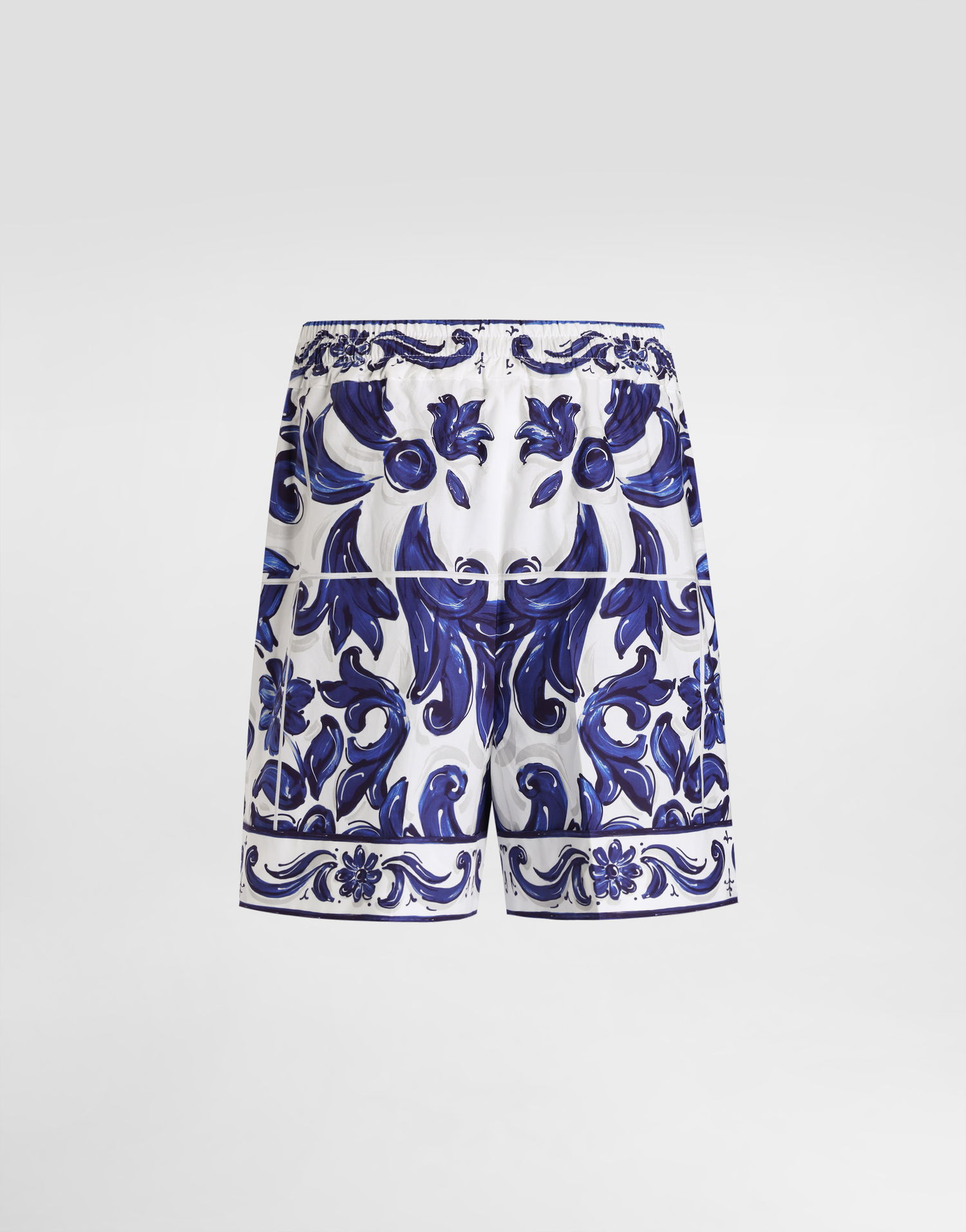 Къси панталони Dolce & Gabbana Dolce & Gabbana Majolica-Print Poplin Shorts Синьо | I3J37WFI5JPHB5DQ, 1