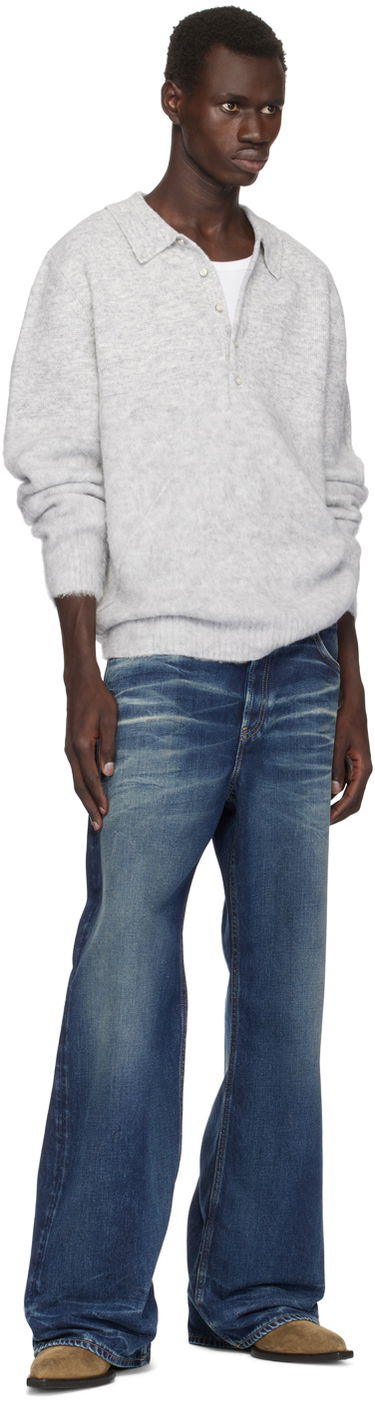 Пуловер Helmut Lang Helmut Lang Brushed Polo Сиво | O06HM796, 3