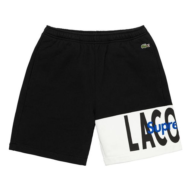 Къси панталони Supreme LACOSTE Logo Panel Sweatshorts Черно | SUP-FW19-525