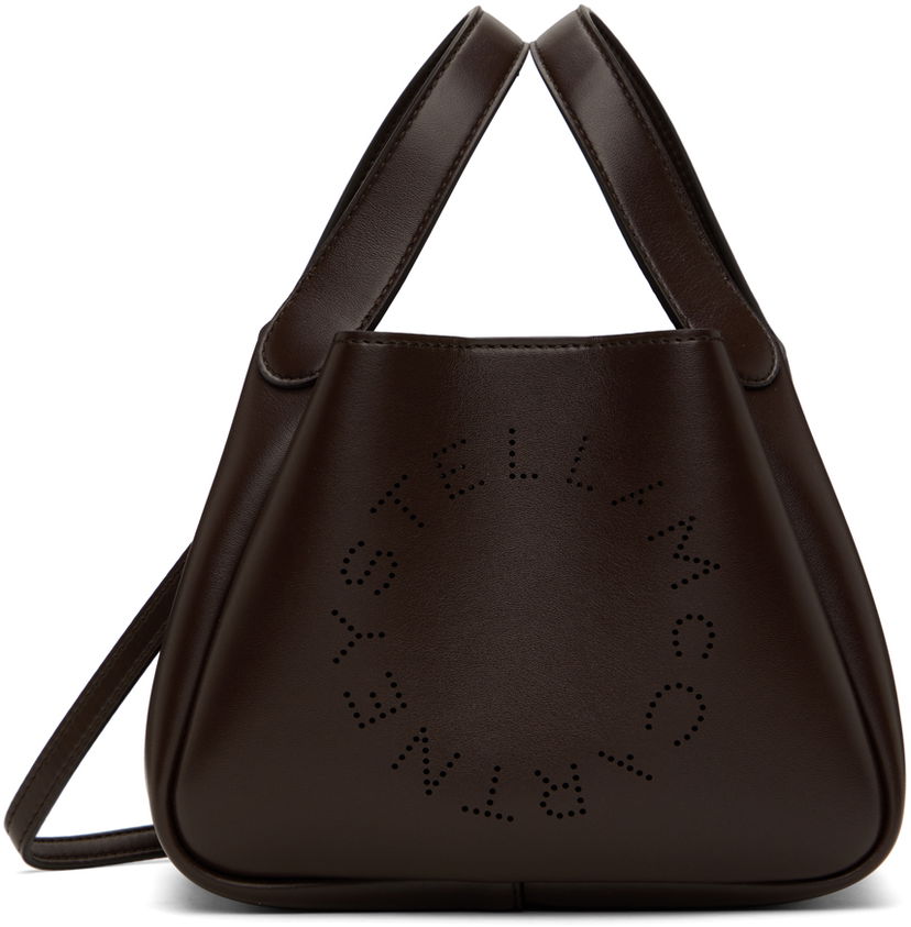 Голяма пазарска чанта Stella McCartney Stella McCartney Logo Crossbody Double Handle Bag Кафяво | 7B0081W8542