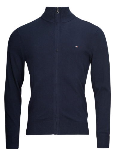 Пуловер Tommy Hilfiger PIMA ORG CTN CASHMERE ZIP THRU Тъмно синьо | MW0MW28050-DW5