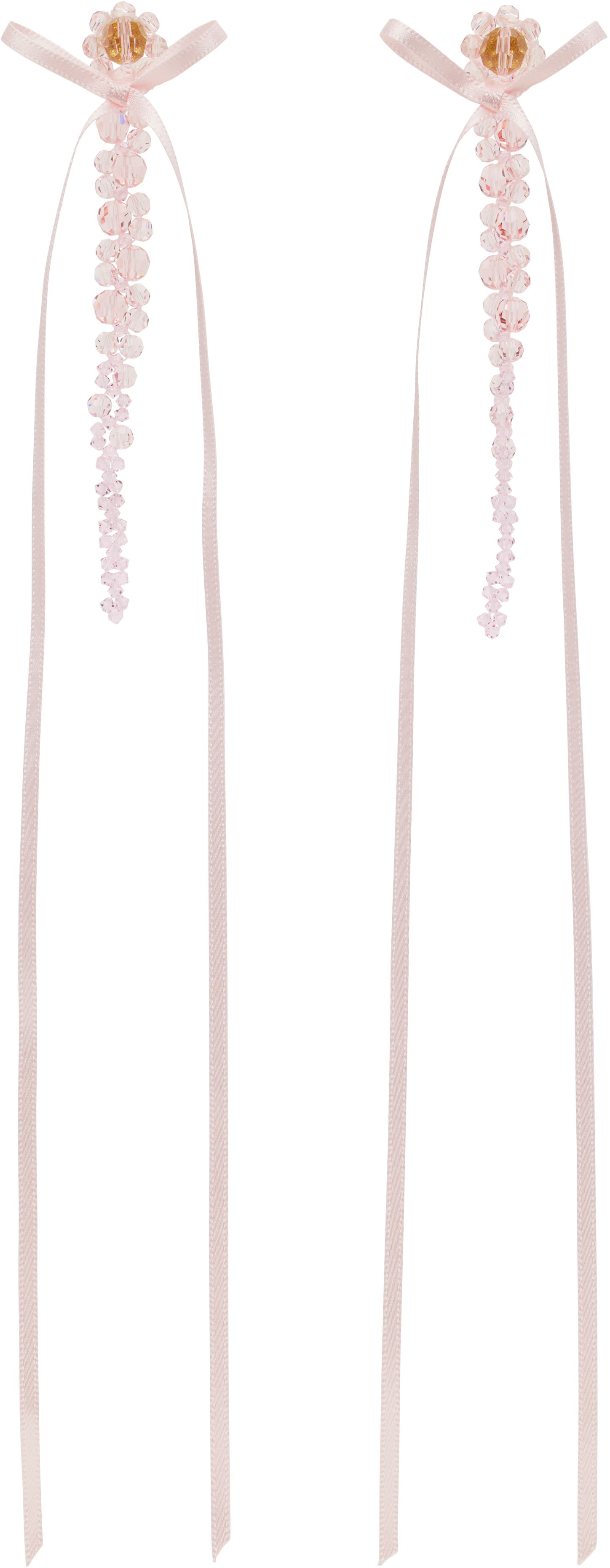 Обеци Simone Rocha Simone Rocha Bow Ribbon Drip Earrings Розово | ERG410S 0903, 0