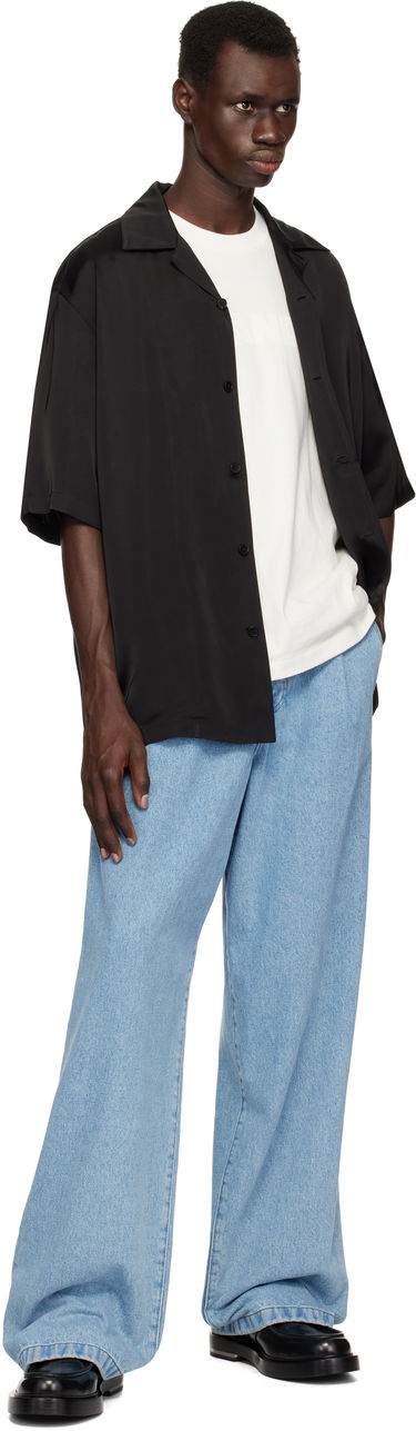 Риза Jil Sander Jil Sander Satin Short Sleeve Shirt Черно | J23DL0107_J65022, 3