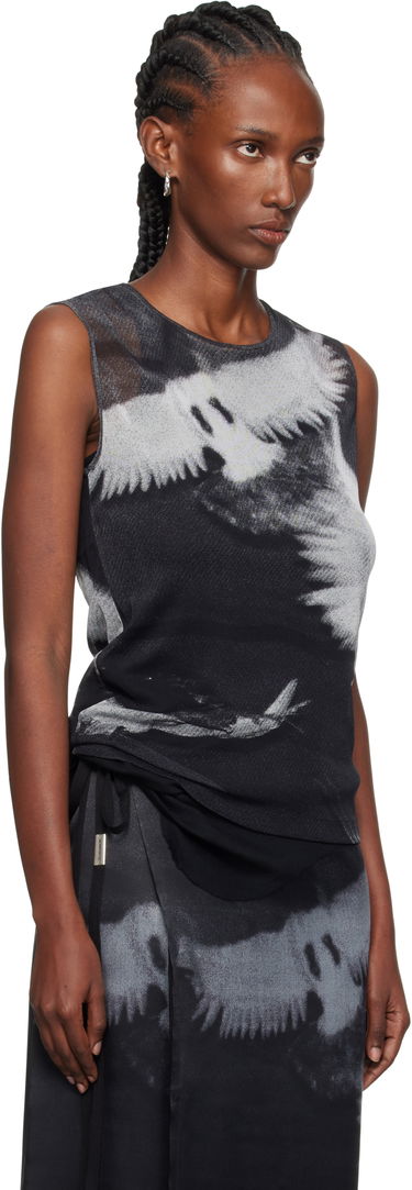 Потник Ann Demeulemeester Ann Demeulemeester Doves Printed Tulle Tank Top Черно | 2520-W-JTO05-FA657-D0097, 1