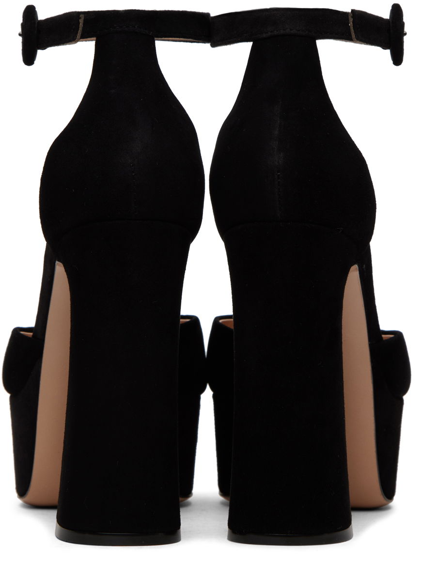 Кецове и обувки Gianvito Rossi D'Orsay Suede Platform Heels Черно | G40389.70RIC.CAM, 1
