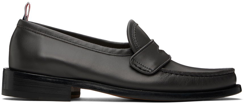 Облекло Thom Browne Thom Browne Pleated Varsity Loafers Черно | MFL106A-L0081, 0
