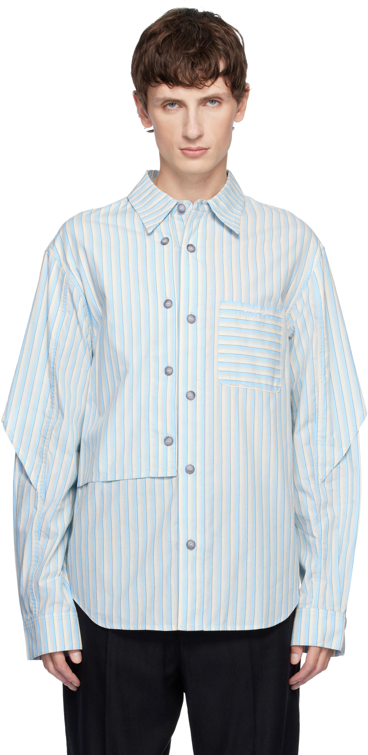 Риза Andersson Bell Andersson Bell Striped Layered Split-Sleeve Shirt Многоцветен | atb1369m, 0