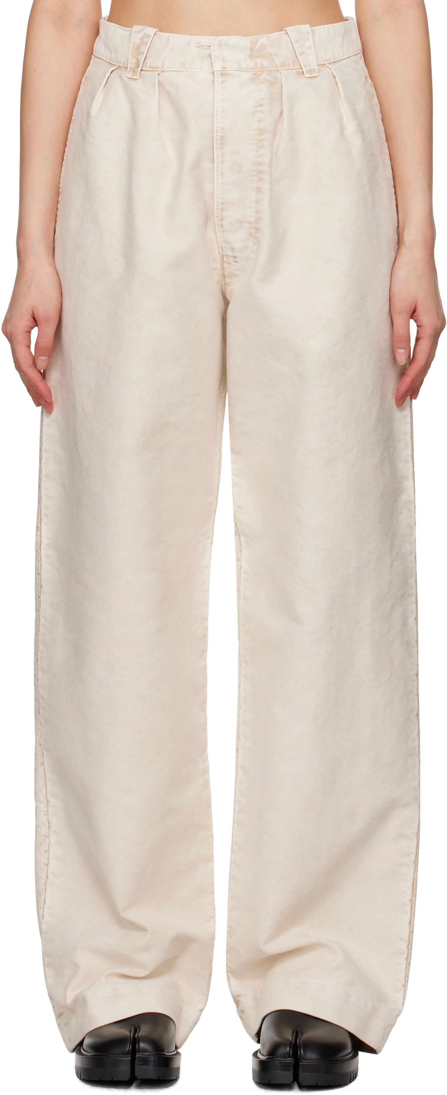 Панталони Maison Margiela Maison Margiela Wide-Leg Trousers Бежово | S51KA0600 S76543, 0