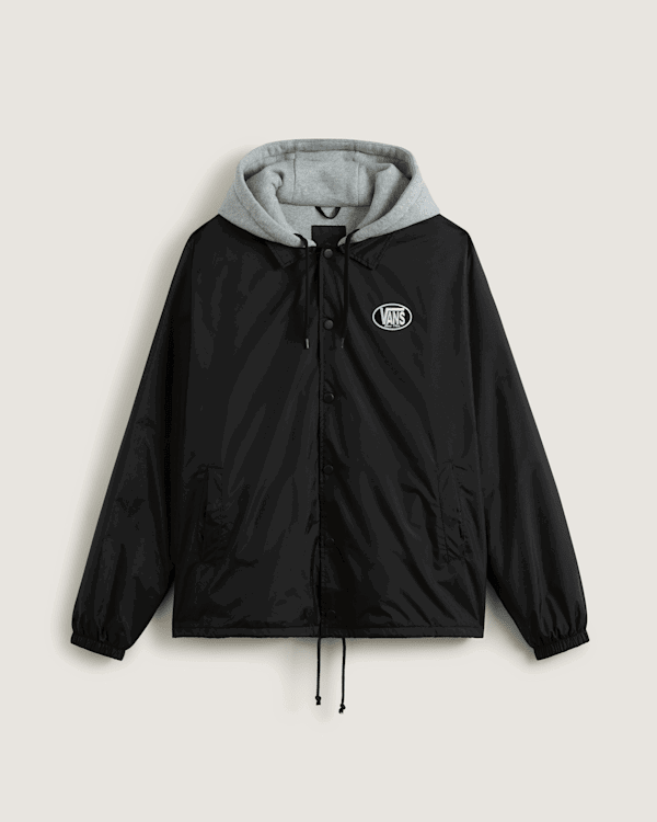 Яке Vans Riley Hooded Coaches Jacket Черно | VN000P75BLK