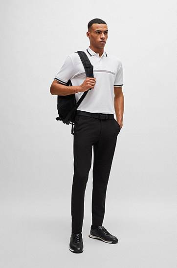 Поло тениска BOSS BOSS Polo Shirt with Stripes and Logo Бяло | 50519745, 1