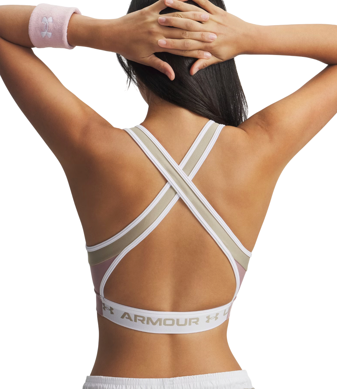 Сутиен Under Armour Sports Bra Crossback Mid Open Back Розово | 6005838-673, 1