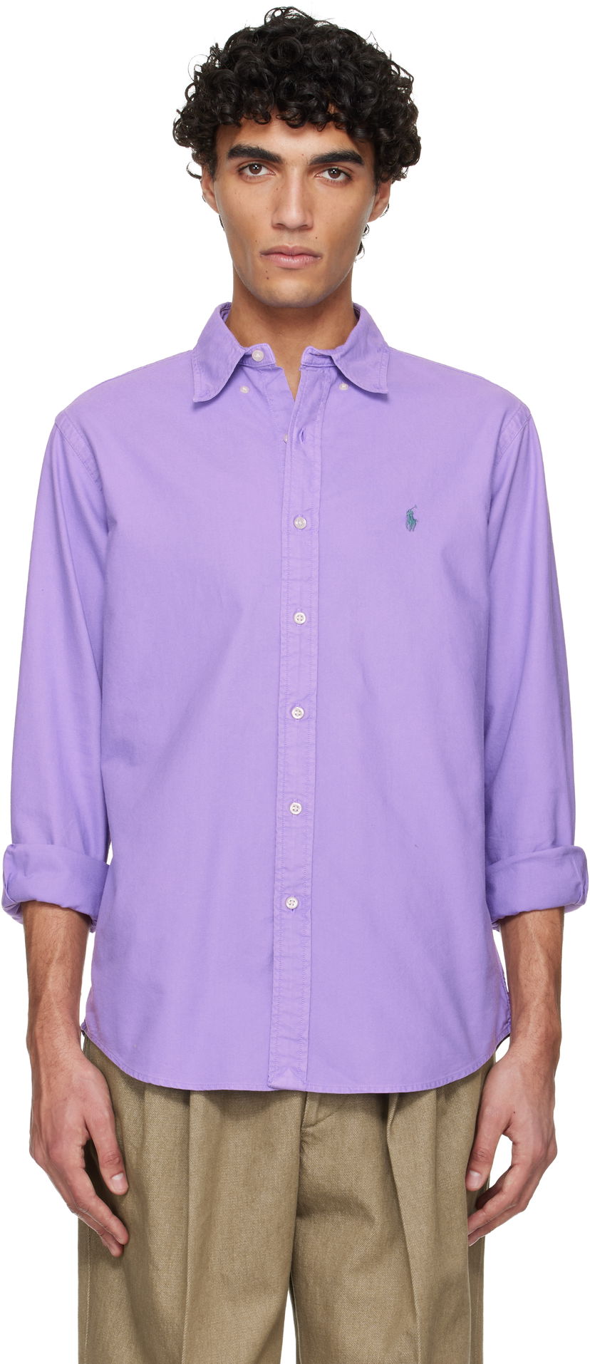 Риза Polo by Ralph Lauren Garment-Dyed Oxford Shirt Лилаво | 710798540071