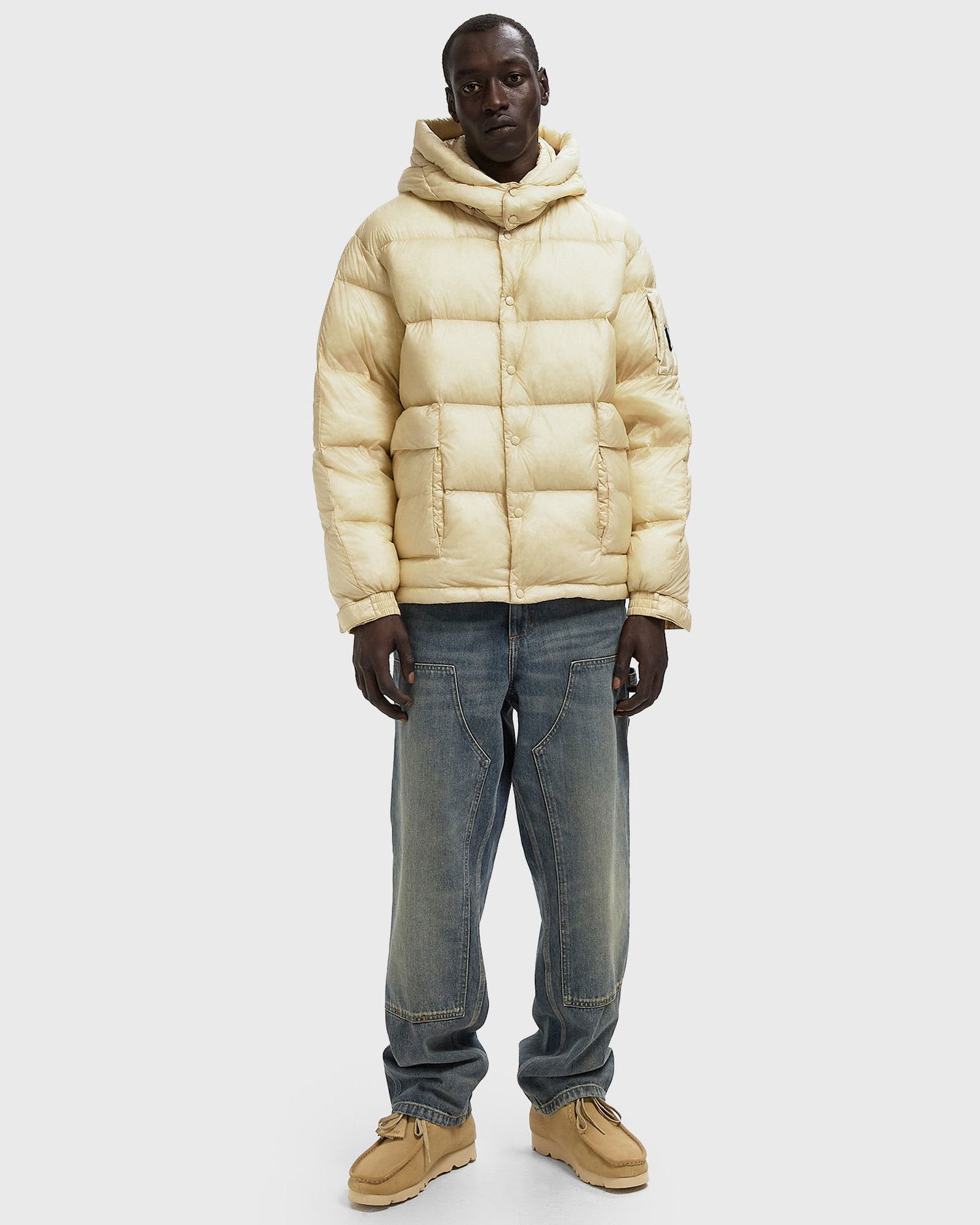 Пухо яке C.P. Company Hooded Puffer Jacket Бежово | 19CMOW191A110416A-402, 1