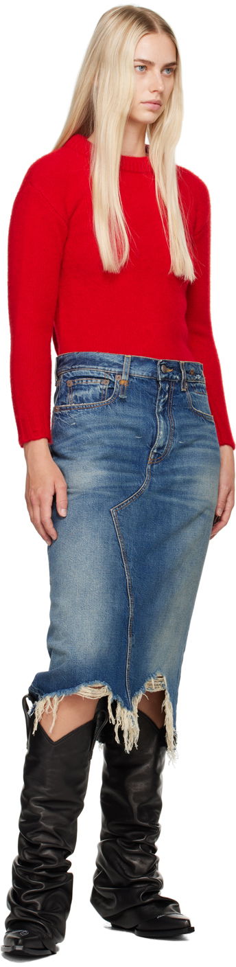 Пола R13 R13 Jesse Denim Midi Skirt Синьо | R13WD100-D216B, 3