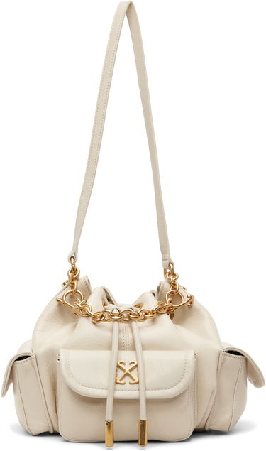 Дамска чанта Off-White Dumbo.B Leather Drawstring Chain-Link Bucket Bag Бежово | OWMY002F25LEA0010400, 0