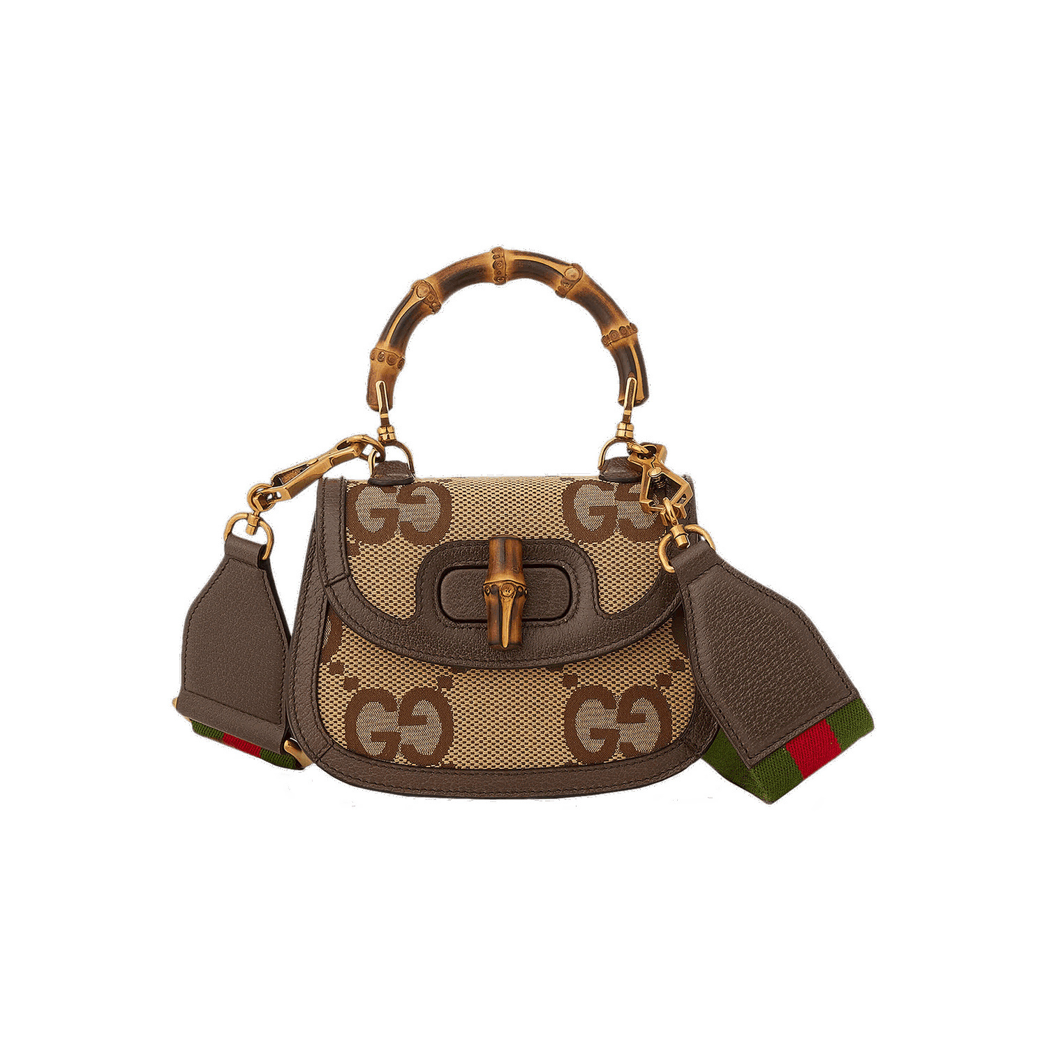 Дамска чанта Gucci Bamboo 1947 Jumbo GG Mini Bag Кафяво | 686864 UQLBT 2570, 0