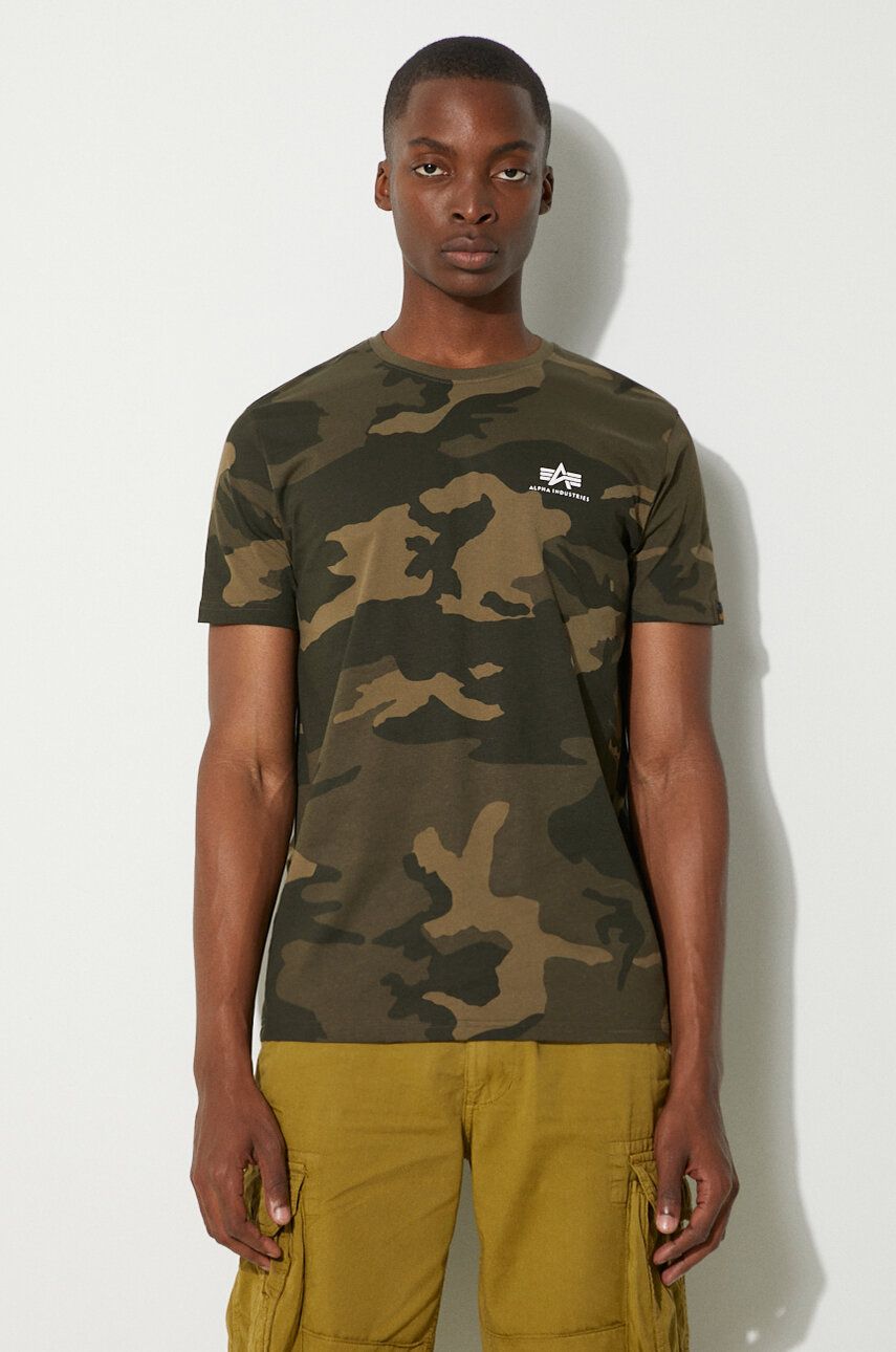 Тениска Alpha Industries Backprint T Camo T-shirt Зелено | 128507C.239, 0