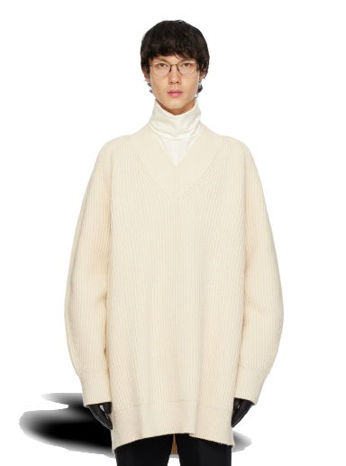 Пуловер Jil Sander V-Neck Sweater Бяло | J22GP0192_J14698