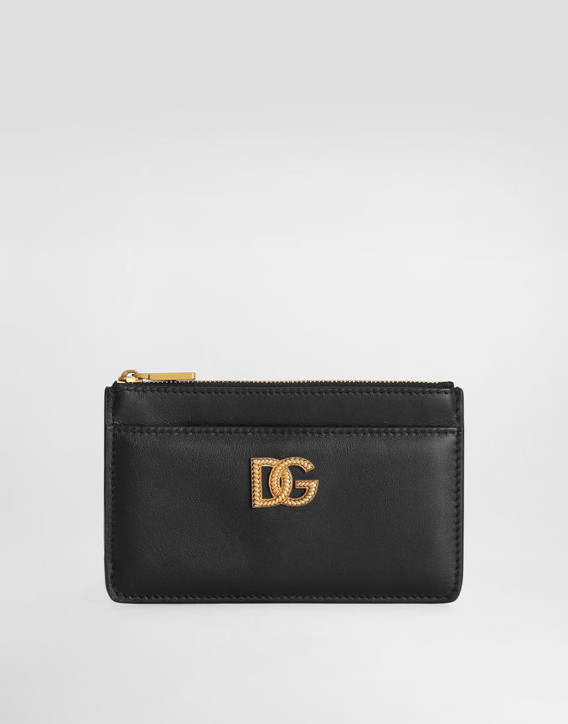 Calfskin Card Holder With Dg Logo