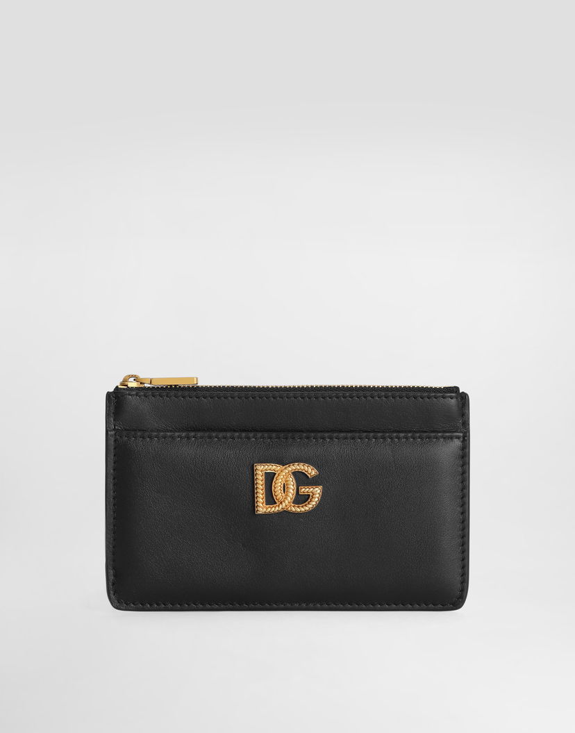 Портфейл Dolce & Gabbana Calfskin Card Holder With Dg Logo Черно | BI1261AK27480999