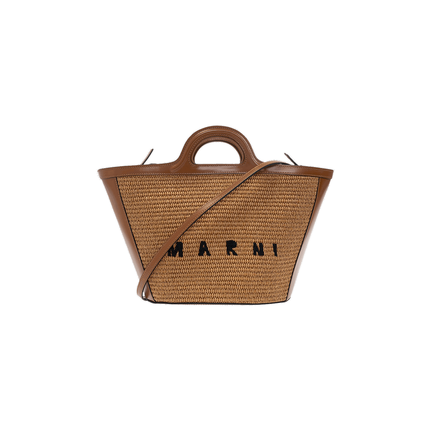 Голяма пазарска чанта Marni Medium Logo Woven Tote Bag Кафяво | BMMP0068Q0 P3860 00M50, 0