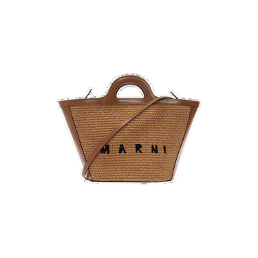 Голяма пазарска чанта Marni Medium Logo Woven Tote Bag Кафяво | BMMP0068Q0 P3860 00M50, 0