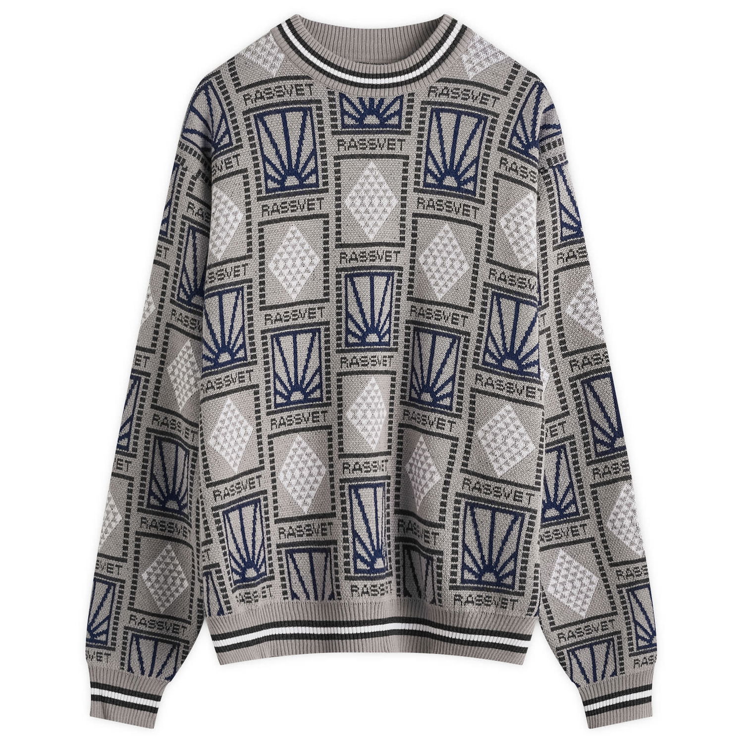 Пуловер PACCBET Pattern Logo Jacquard Knit Сиво | PACC15N002-GRY, 0