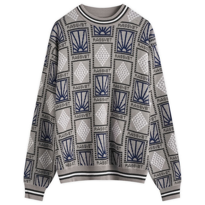 Пуловер PACCBET Pattern Logo Jacquard Knit Сиво | PACC15N002-GRY