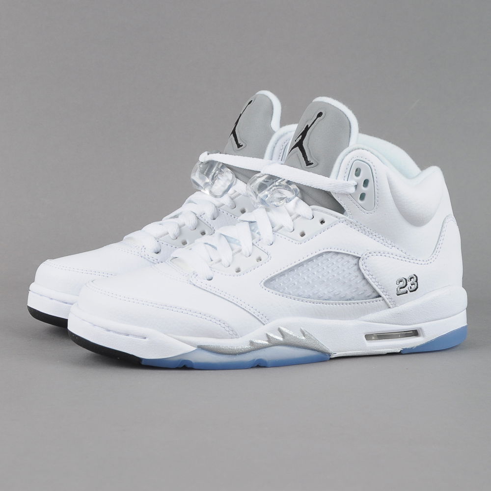 Кецове и обувки Jordan Air Jordan 5 Retro ''Metallic White'' BG Бяло | 440888-130, 1
