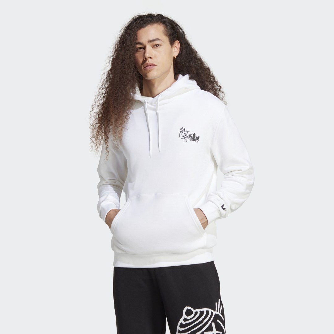 Суитчър adidas Originals Graphics Hack the Elite Hoodie Бяло | IC5740, 0