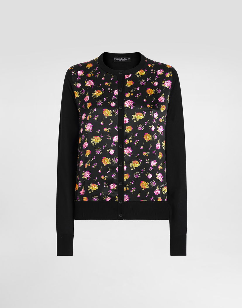 Пуловер Dolce & Gabbana Small Rose Bouquets-print Satin Cardigan Многоцветен | FXV10TJBSOPHN5XR