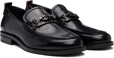 Облекло и аксесоари BOSS Stacked-Logo Bit Leather Loafers Черно | 50548574, 4