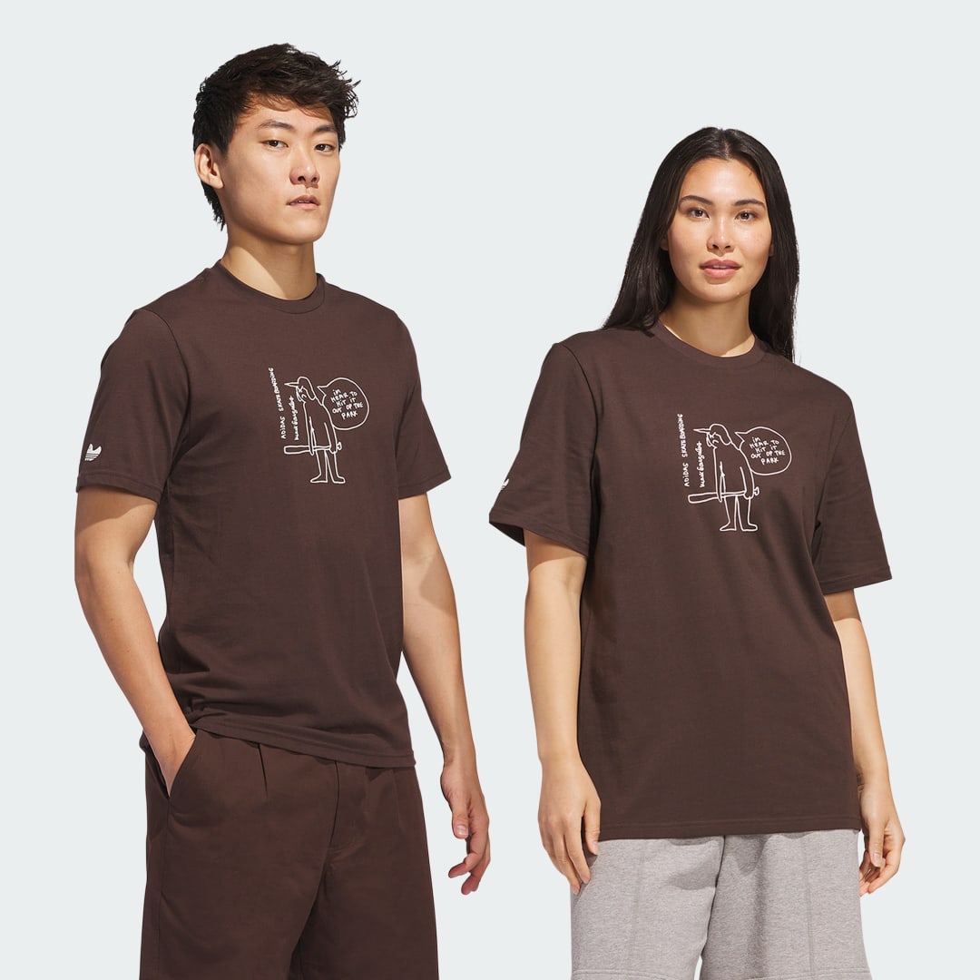 Тениска adidas Performance Shmoofoil Out of the Park Graphic T-Shirt Кафяво | JC7651, 0