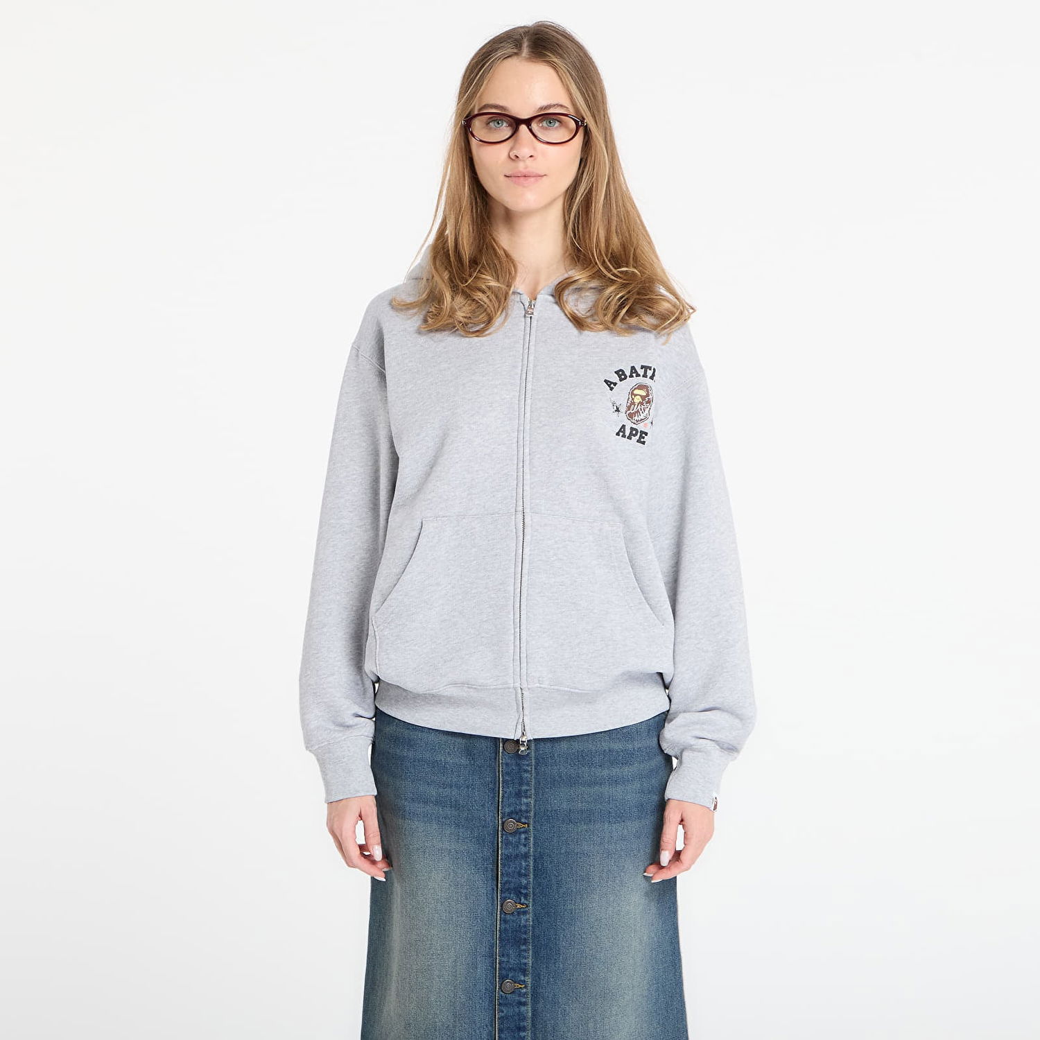 Суитчър BAPE BAPE® x FOOTSHOP - Zip-Up Hoodie UNISEX Gray Сиво | 001ZPL721312MGRY, 1