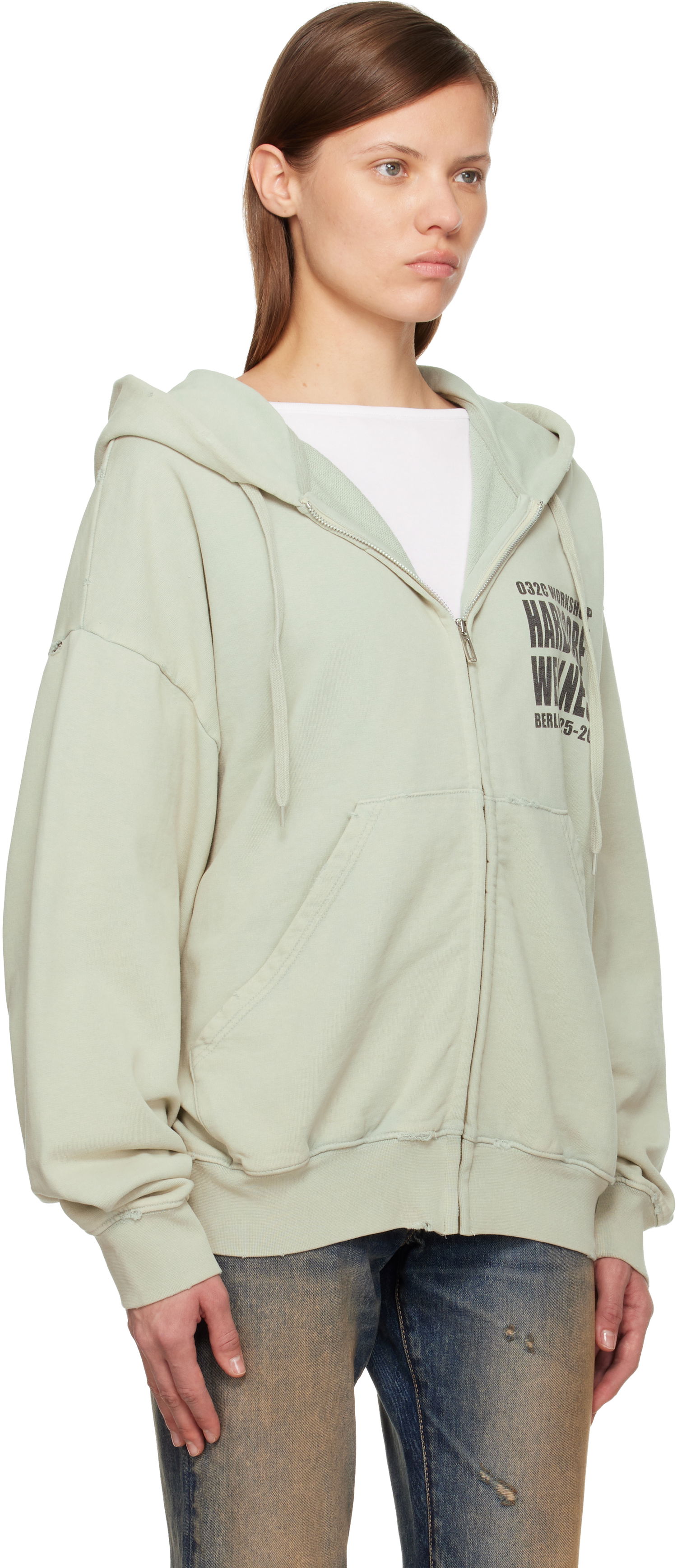 Суитчър 032C Hardcore Wellness Zip-Up Jacket Зелено | F25-URC-0841-250-W, 1