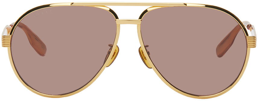 Слънчеви очила Gucci Gold Aviator Sunglasses Металик | GG1513S-002, 0