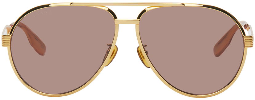 Слънчеви очила Gucci Gold Aviator Sunglasses Металик | GG1513S-002