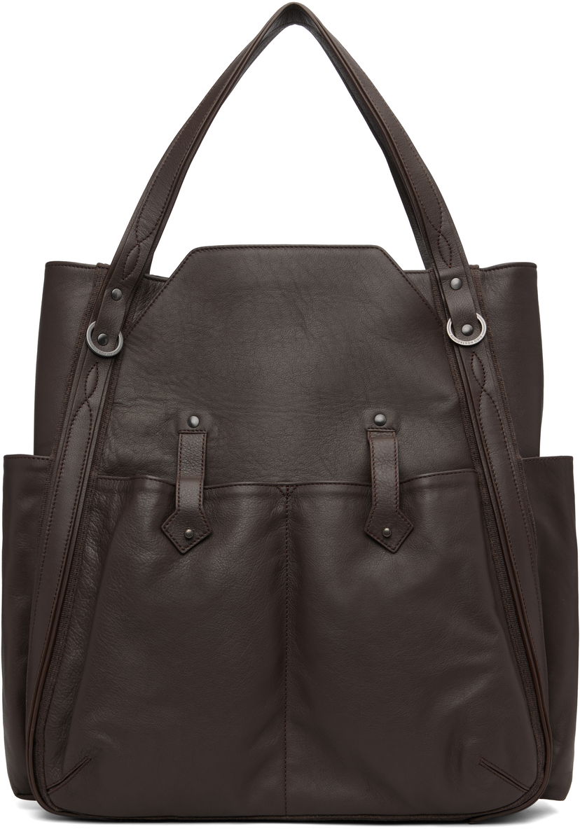Голяма пазарска чанта KIKO KOSTADINOV Kiko Kostadinov Inex Leather Tote Кафяво | KKAW25BG04-148
