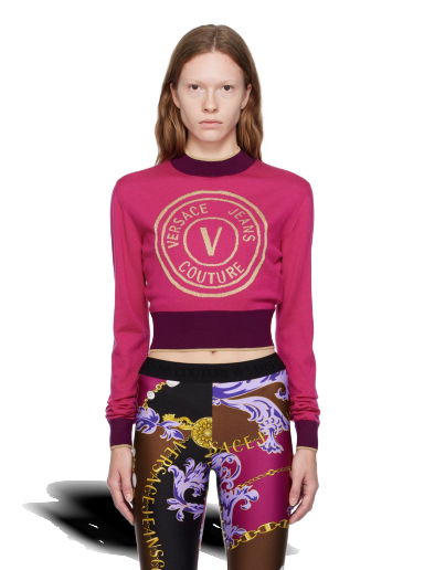 Пуловер Versace Jeans Couture V-Emblem Sweater Розово | E75HAFM21_ECM01A