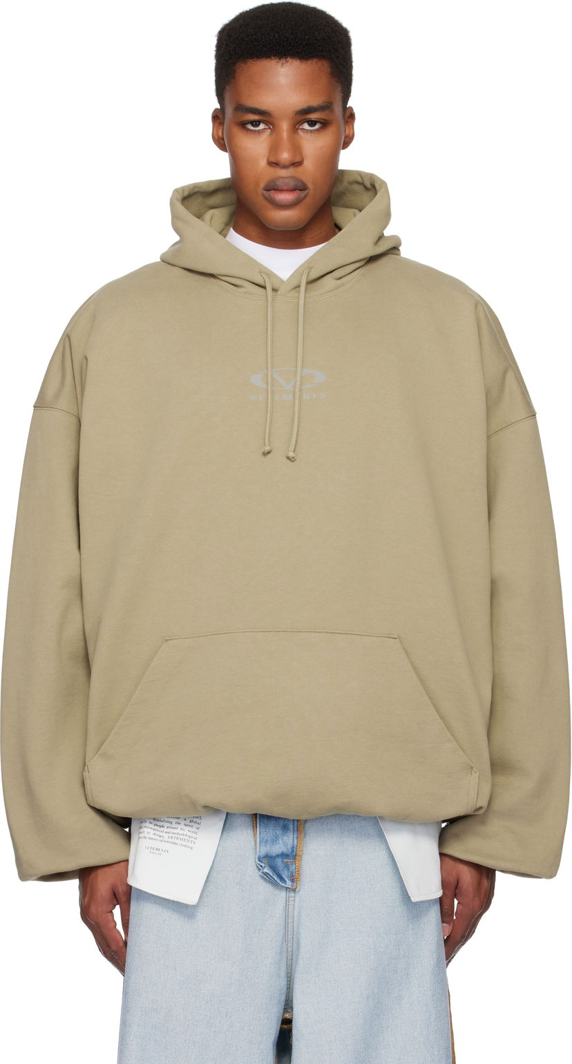 Суитчър VETEMENTS Oval Logo Cropped Boxy Hoodie Зелено | UA66HD600T