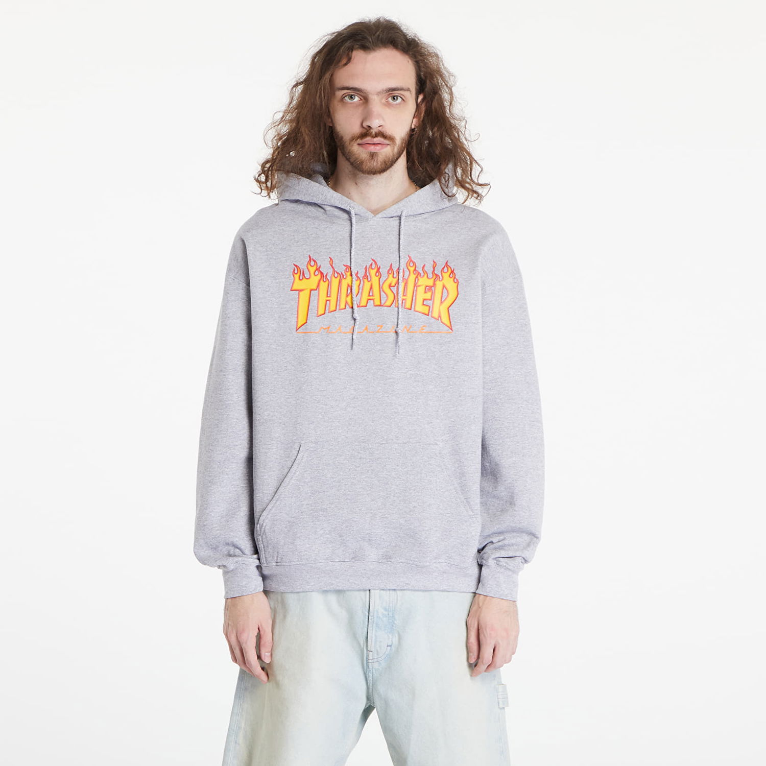 Суитчър Thrasher Thrasher Flame Logo Hoody Сиво | 113102GY, 0