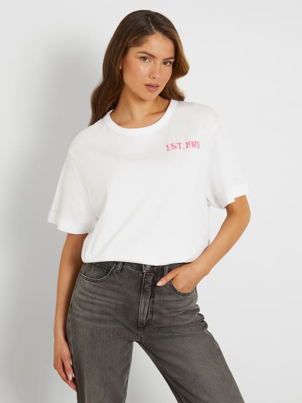 Тениска GUESS Back Print Бяло | W4GI19JA914, 0
