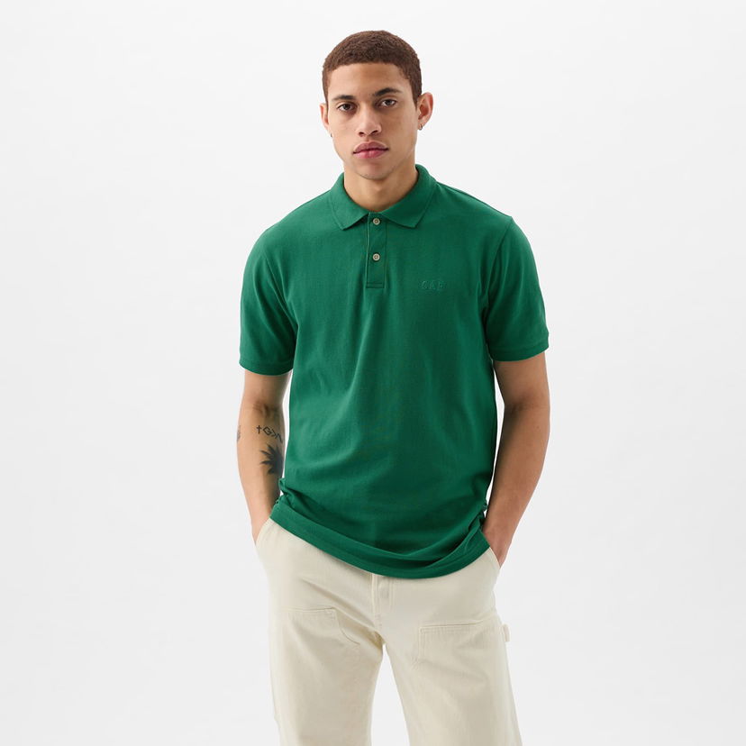 Тениска GAP Logo Pique Polo Irish Clover Зелено | 586306-16