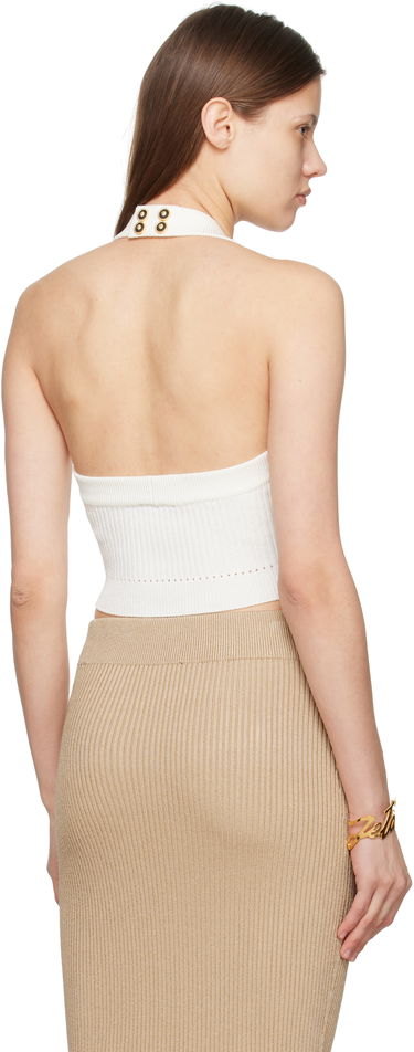 Пола Balmain Balmain Ribbed Knit Halter Top Бежово | EF1AA380KI10, 2