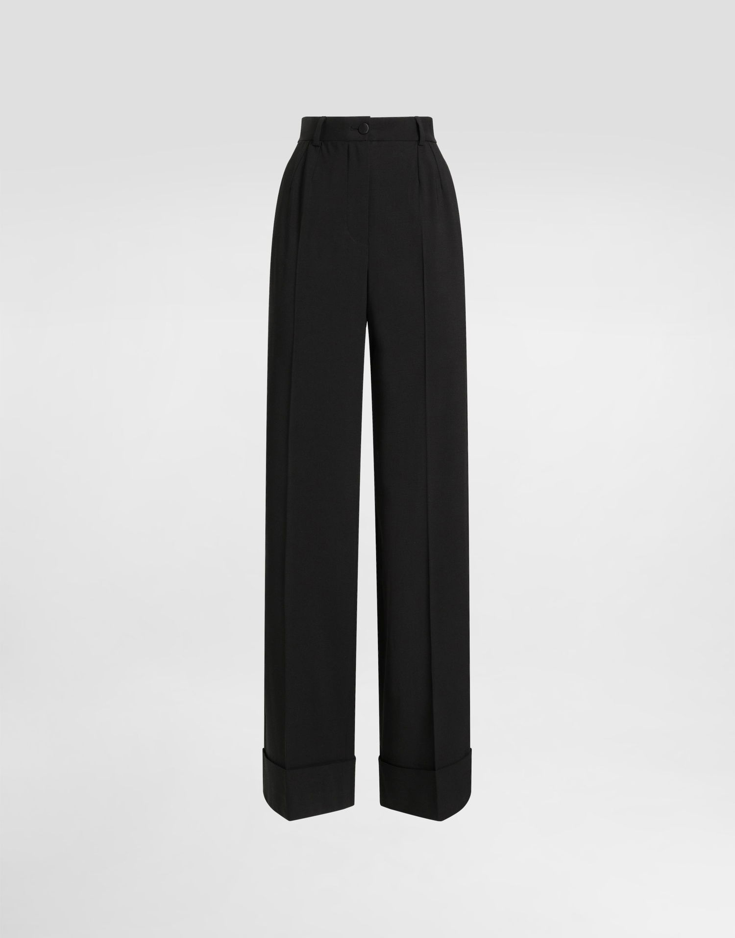 Панталони Dolce & Gabbana Dolce & Gabbana Bi-Stretch Wool Cuffed Trousers Черно | FTBM0TGDC7QN0000, 0