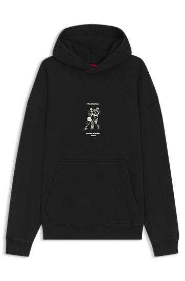 Суитчър BOSS Terry Hoodie with Boxing Artwork Черно | 50542399, 0